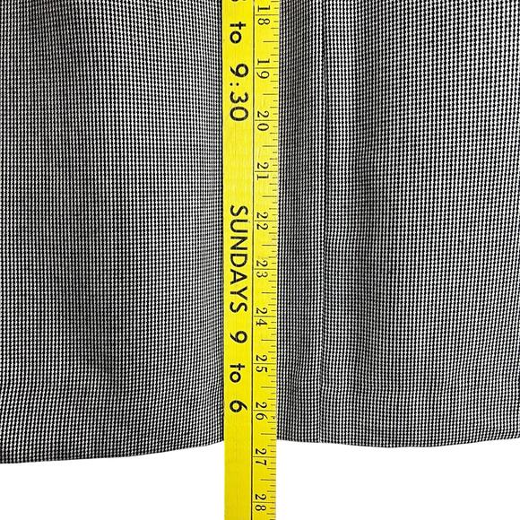 Vintage Houndstooth Size 8 Pleated Skirt Knee Length Professional Career Midi - Picture 6 of 9